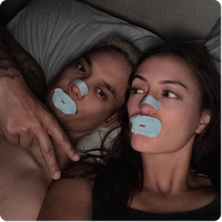 Couple Using Mouth Tape with Slit & Nose Strips