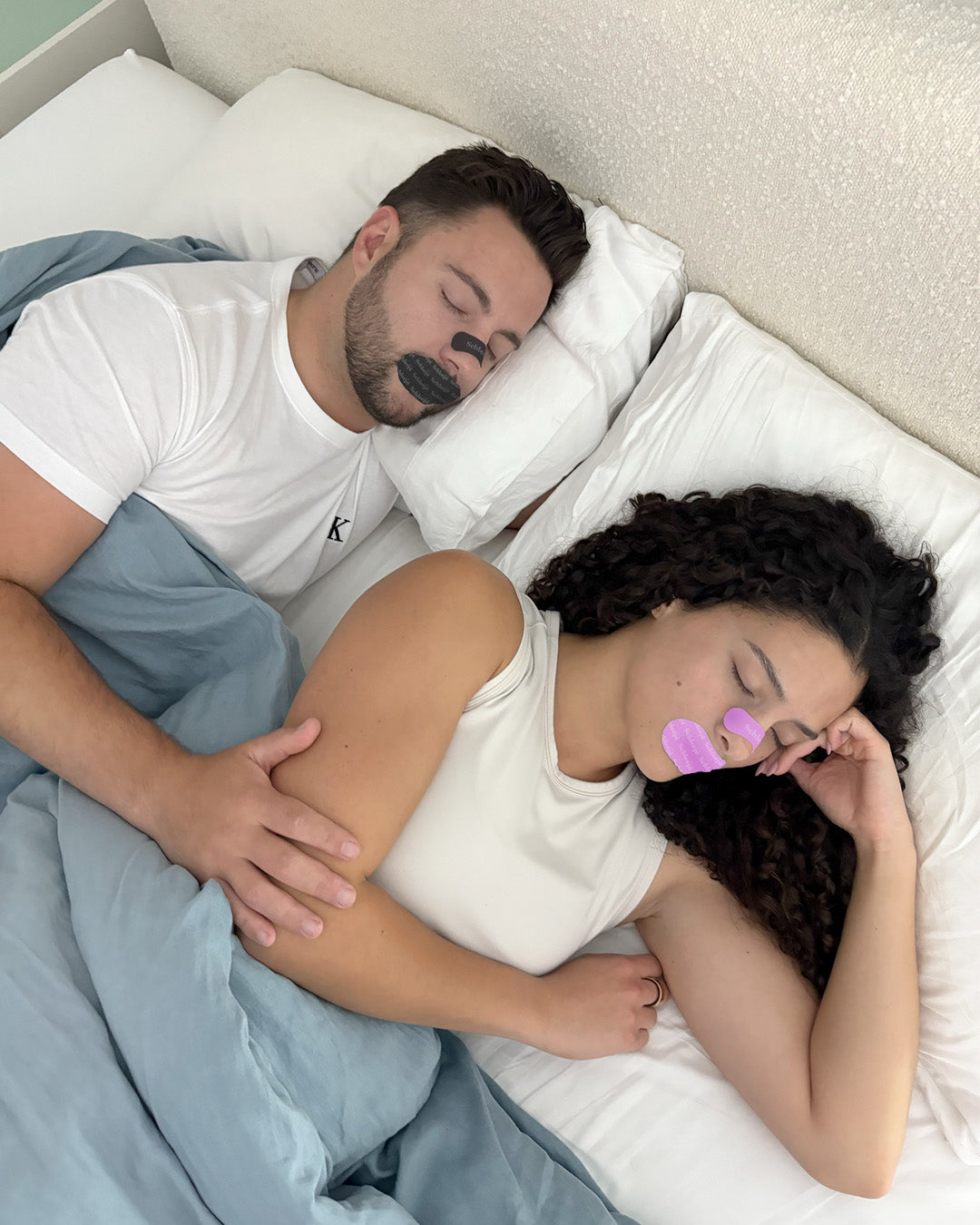 Couple Sleeping Calmly Using Breathe Bundle