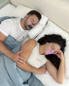 Couple Sleeping Calmly Using Breathe Bundle